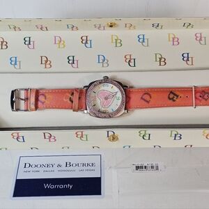 Dooney & Bourke Watch Women 40mm Crystal Pink Silver Tone Bling